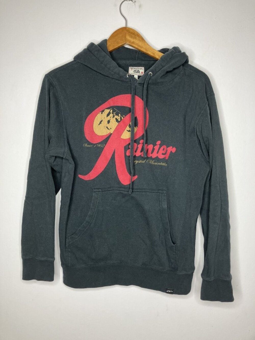Men's Rainier Crystal Mountain Hoodie Small Distressed